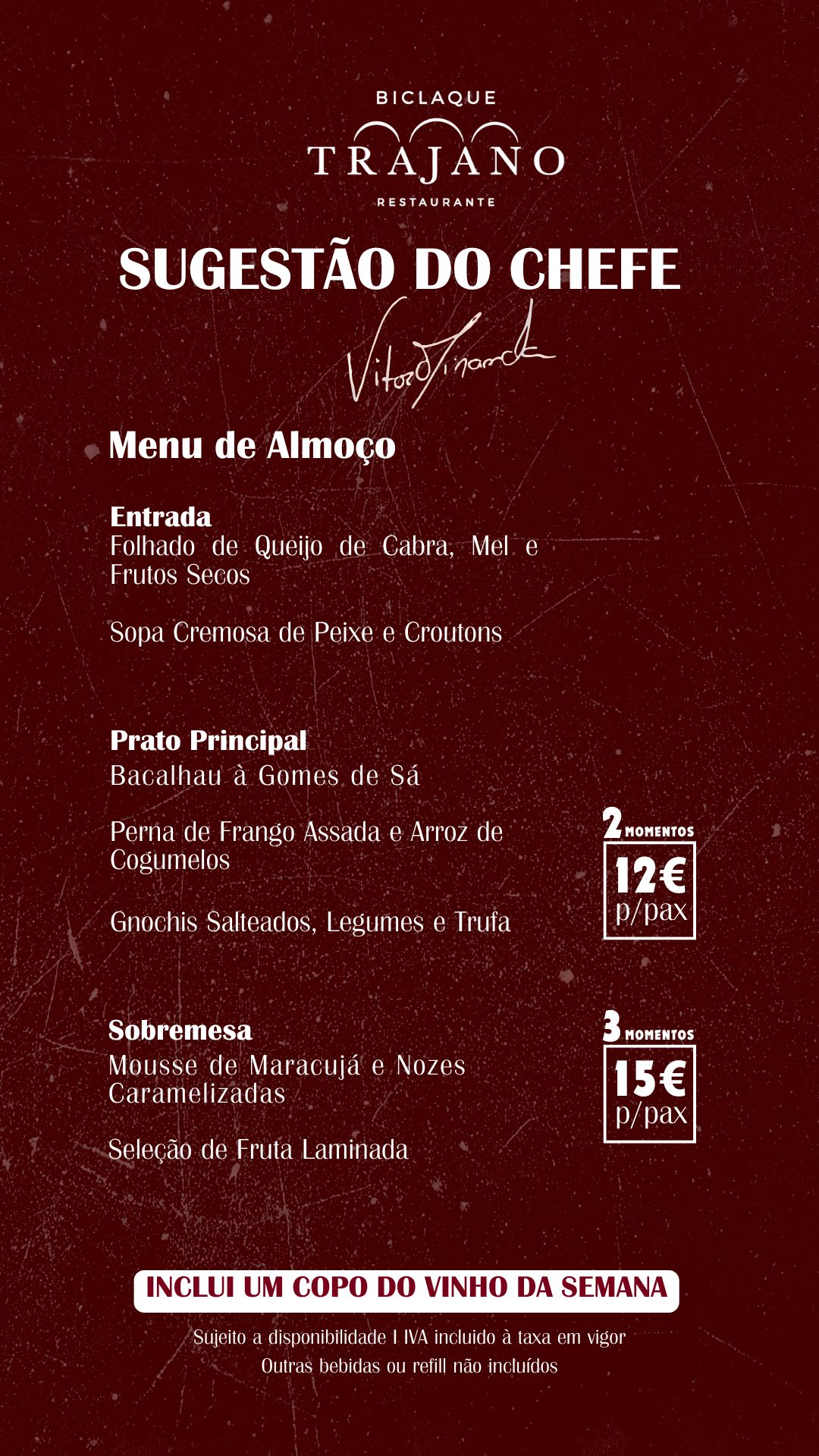 Trajano - Menu da Semana